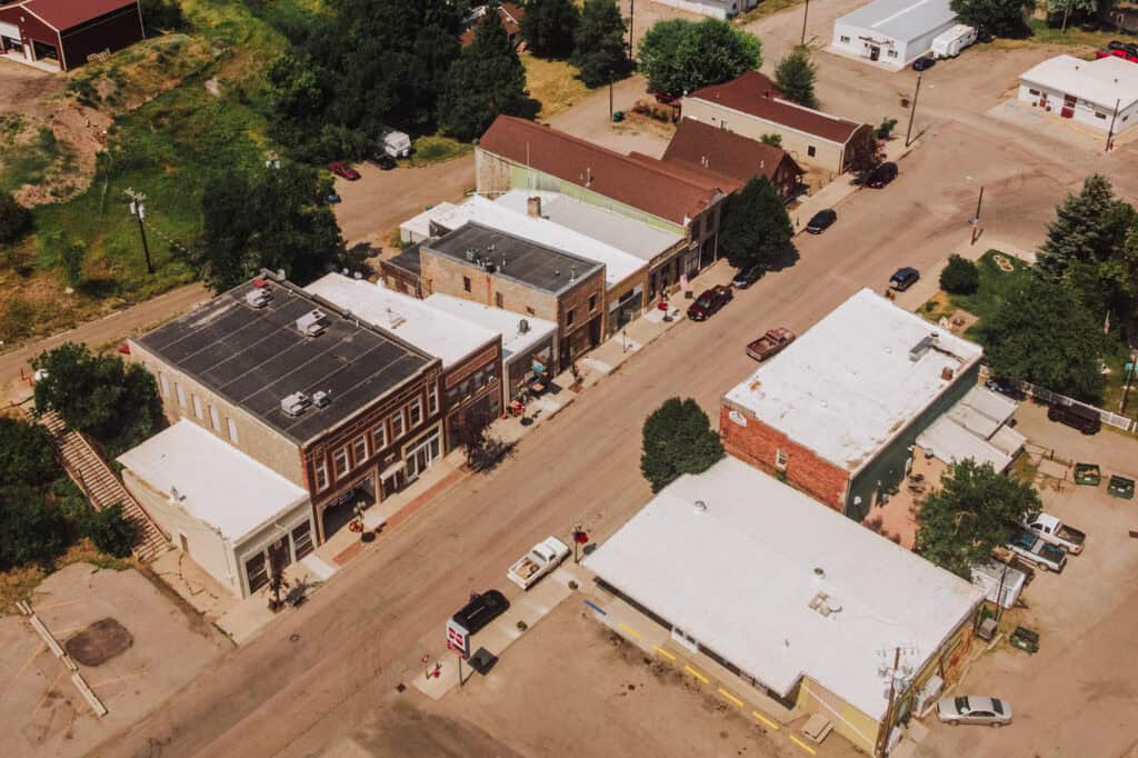 historic castner street in belt, mt