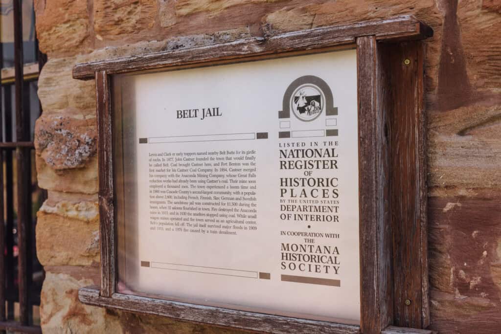 Belt, Montana: Official National Registrar of Historic Places plaque