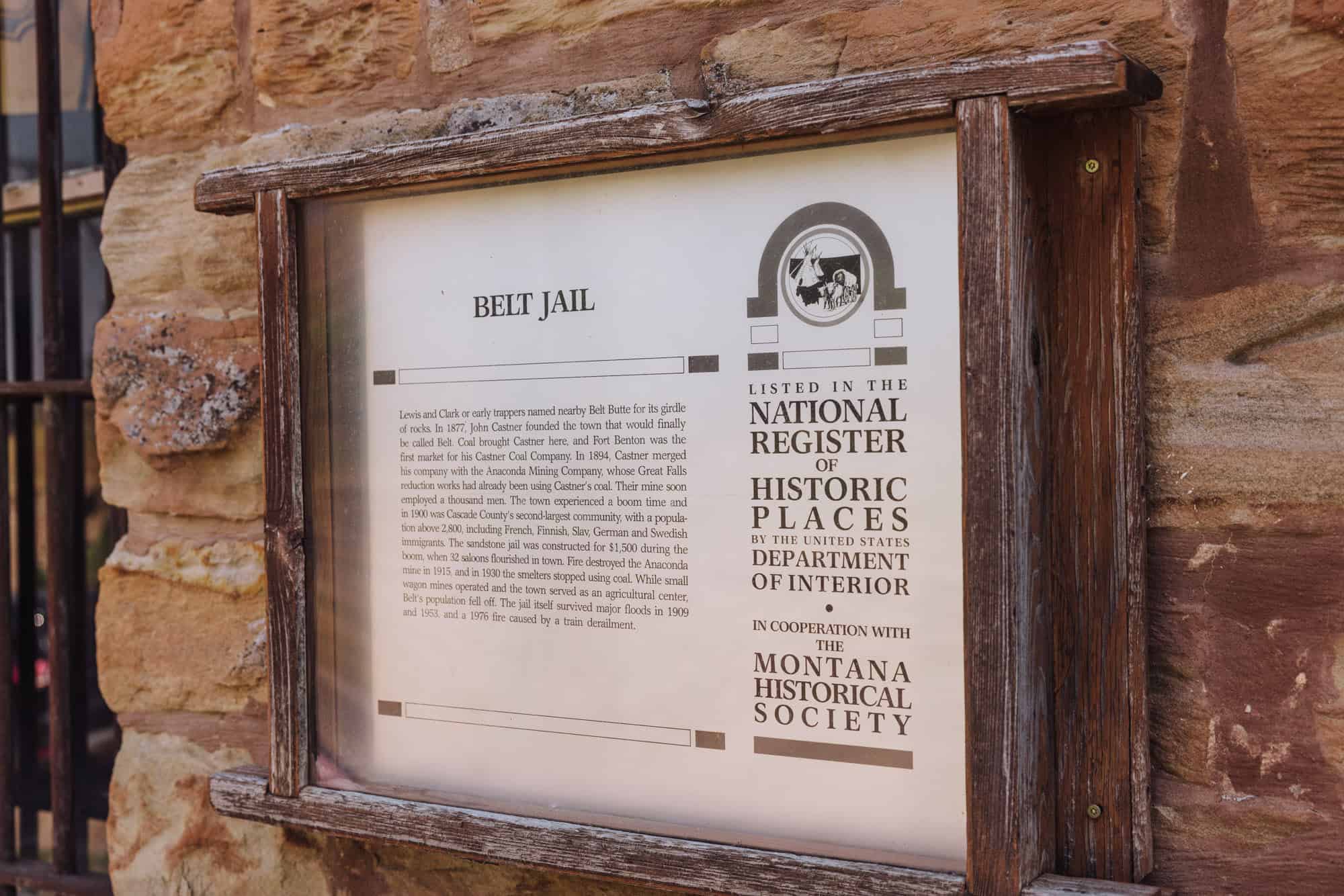 Belt, Montana: Official National Registrar of Historic Places plaque