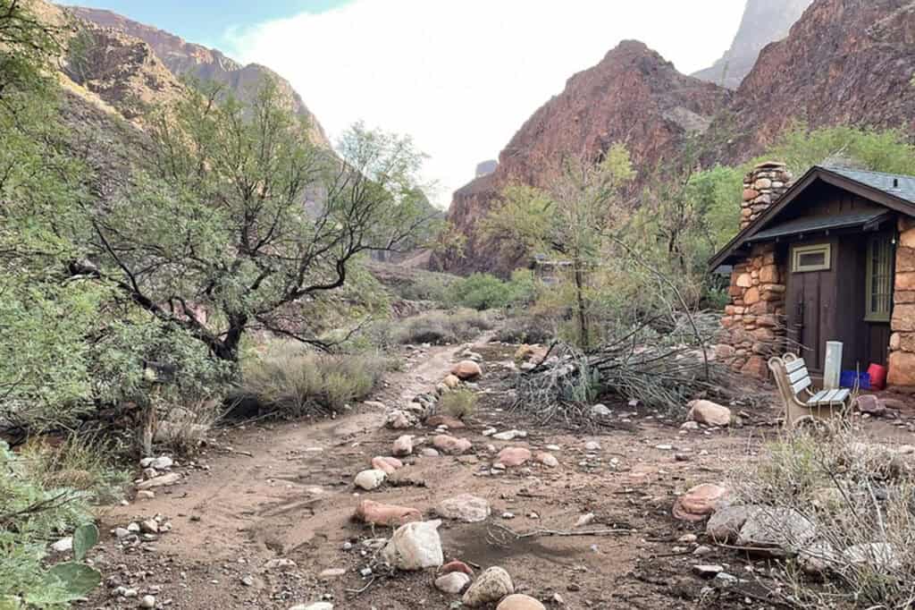 A cabin at Phantom Ranch, which survived the flash flood in the Grand Canyon in 2026