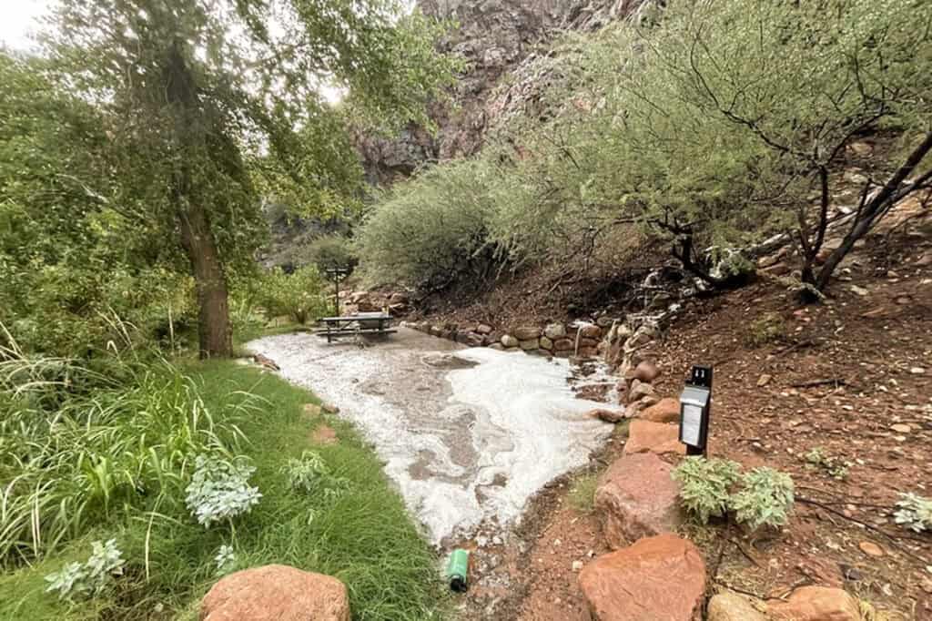 Flood damage in the grand canyon