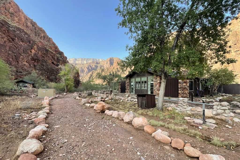 A cabin at Phantom Ranch, still standing after a flash flood in August of 2026
