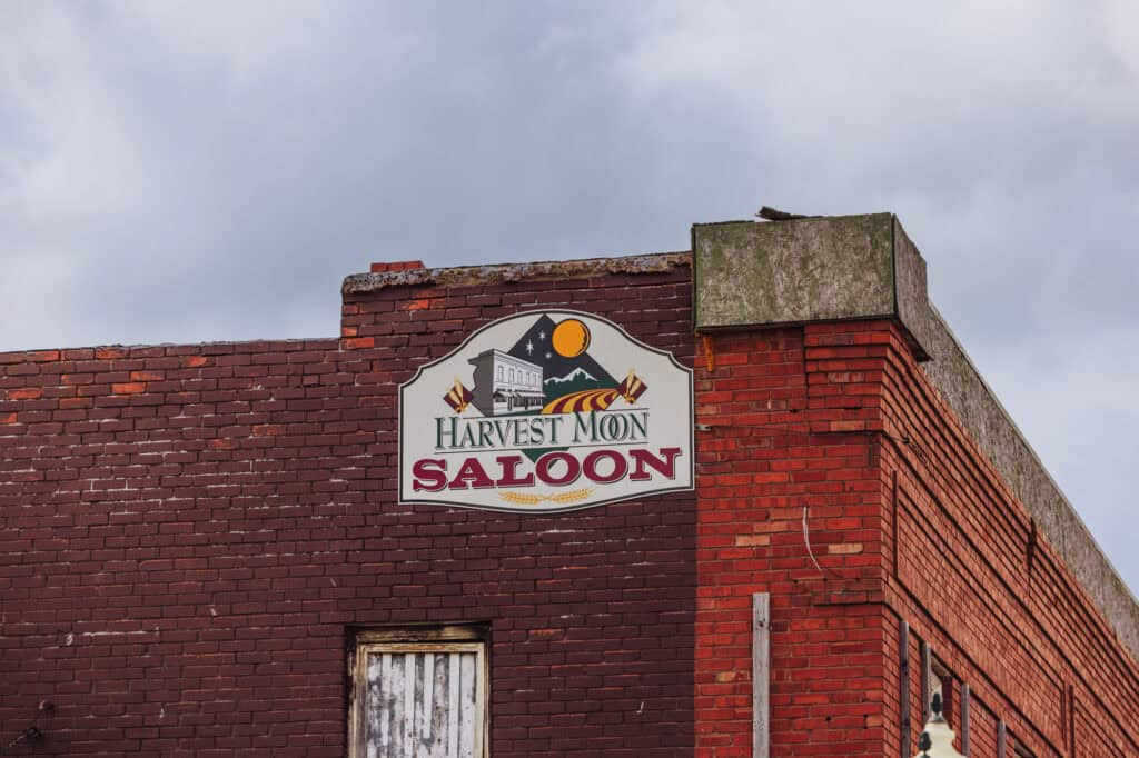 The Harvest Moon Saloon building in Belt, MT