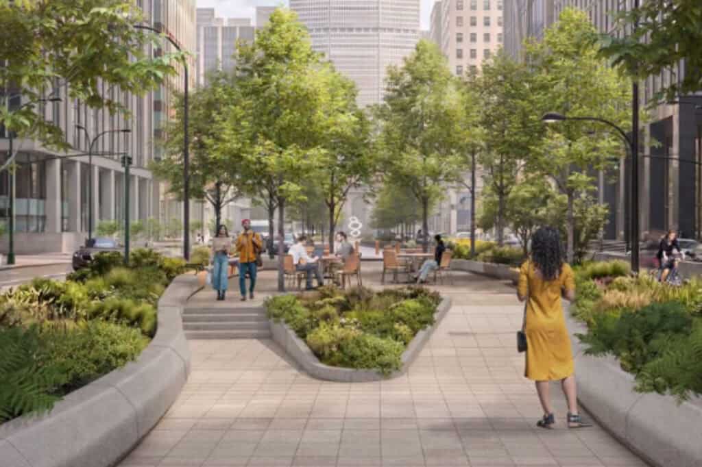 Park Avenue NYC redesigned with pedestrian walkways